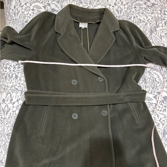 Vintage Armani Collezioni olive / army Green Belted Coat size 16 - Picture 5 of 9